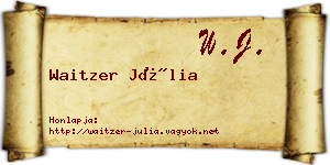 Waitzer Júlia névjegykártya
